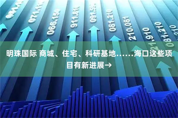 明珠国际 商城、住宅、科研基地……海口这些项目有新进展→