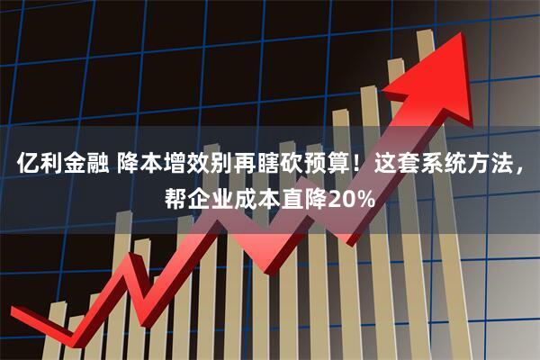 亿利金融 降本增效别再瞎砍预算！这套系统方法，帮企业成本直降20%